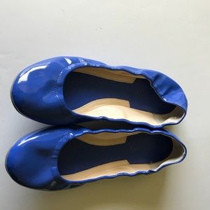 Faux patent leather flats